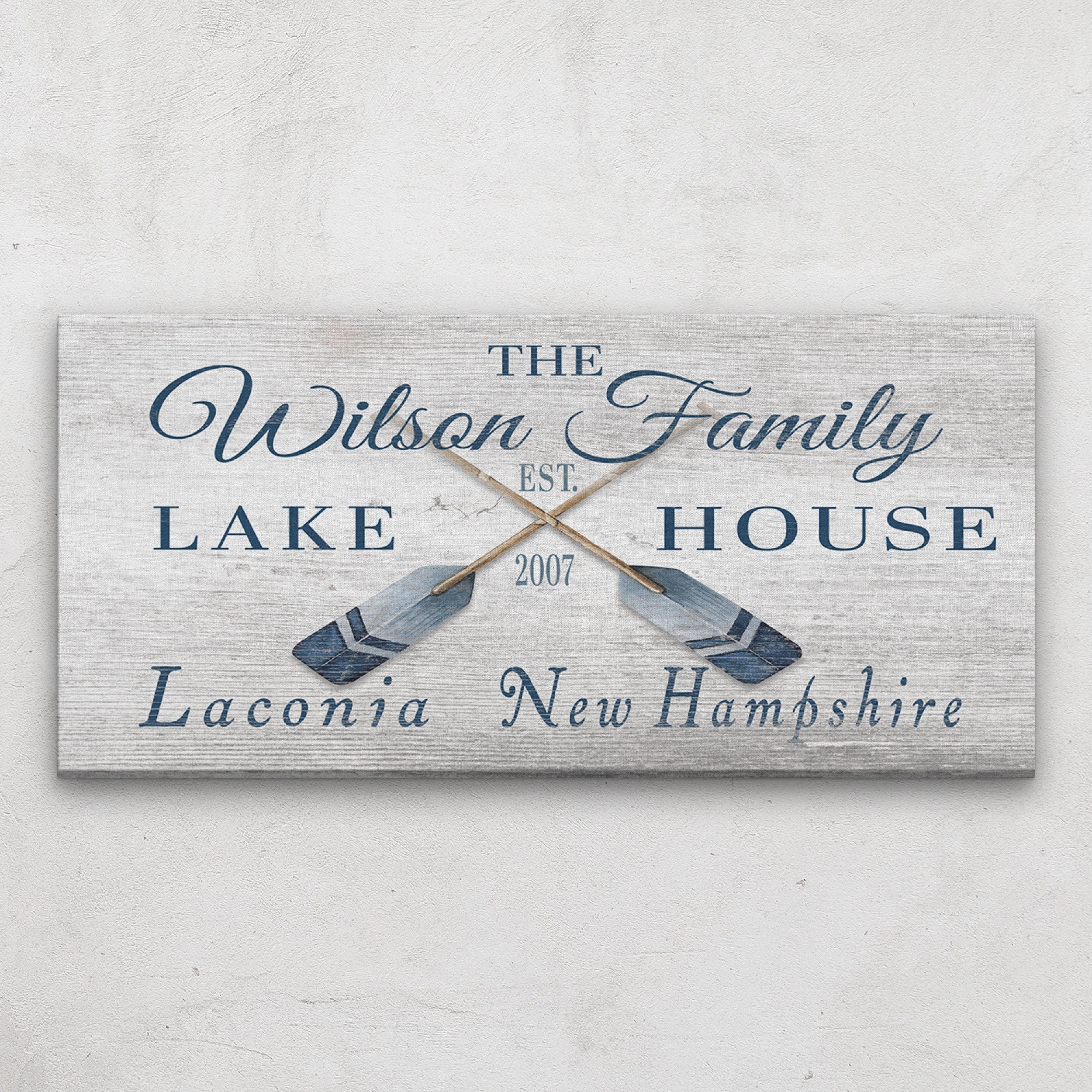 Longitude Latitude Personalized Coordinates Sign, With, Rustic Oars Paddles