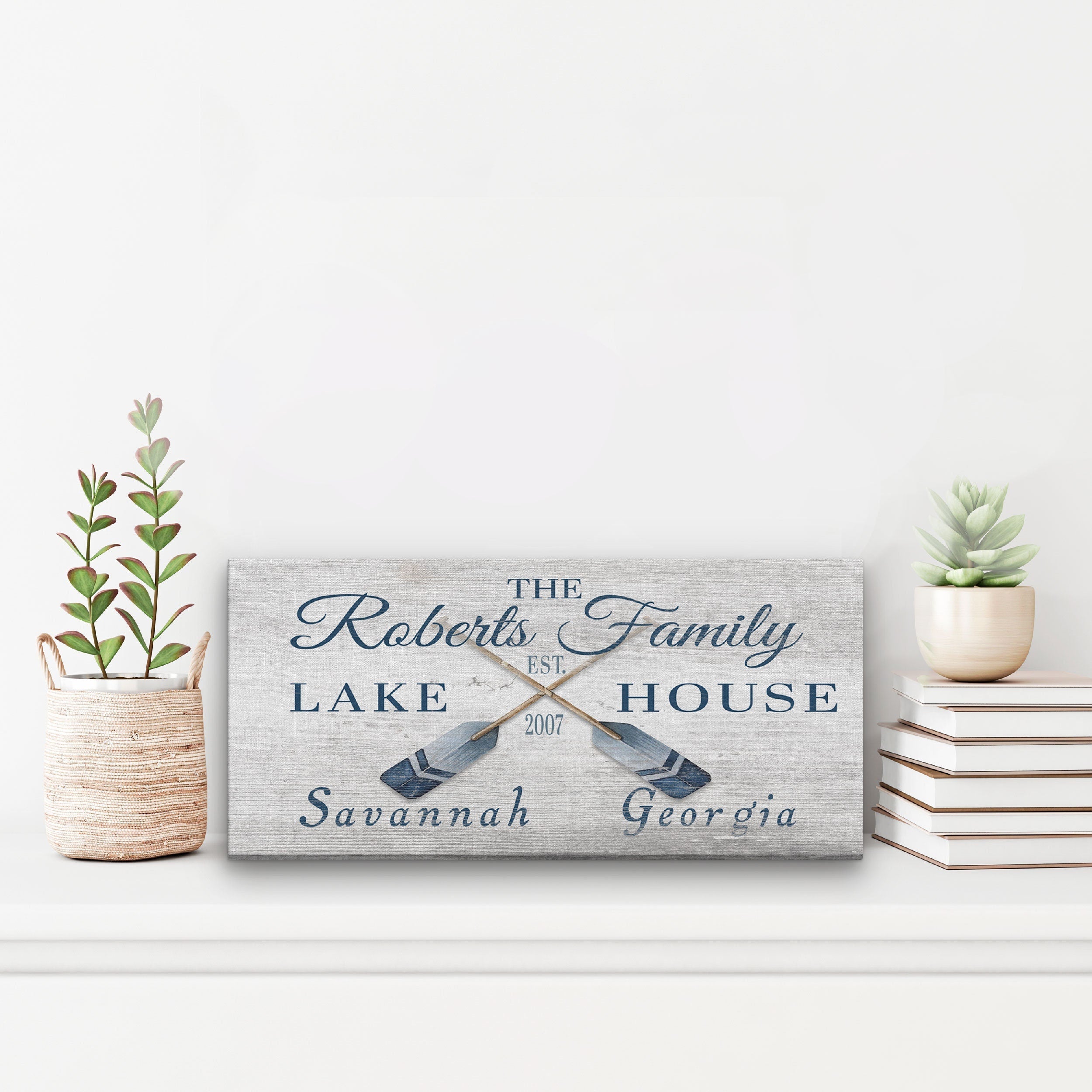 Longitude Latitude Personalized Coordinates Sign, With, Rustic Oars Paddles