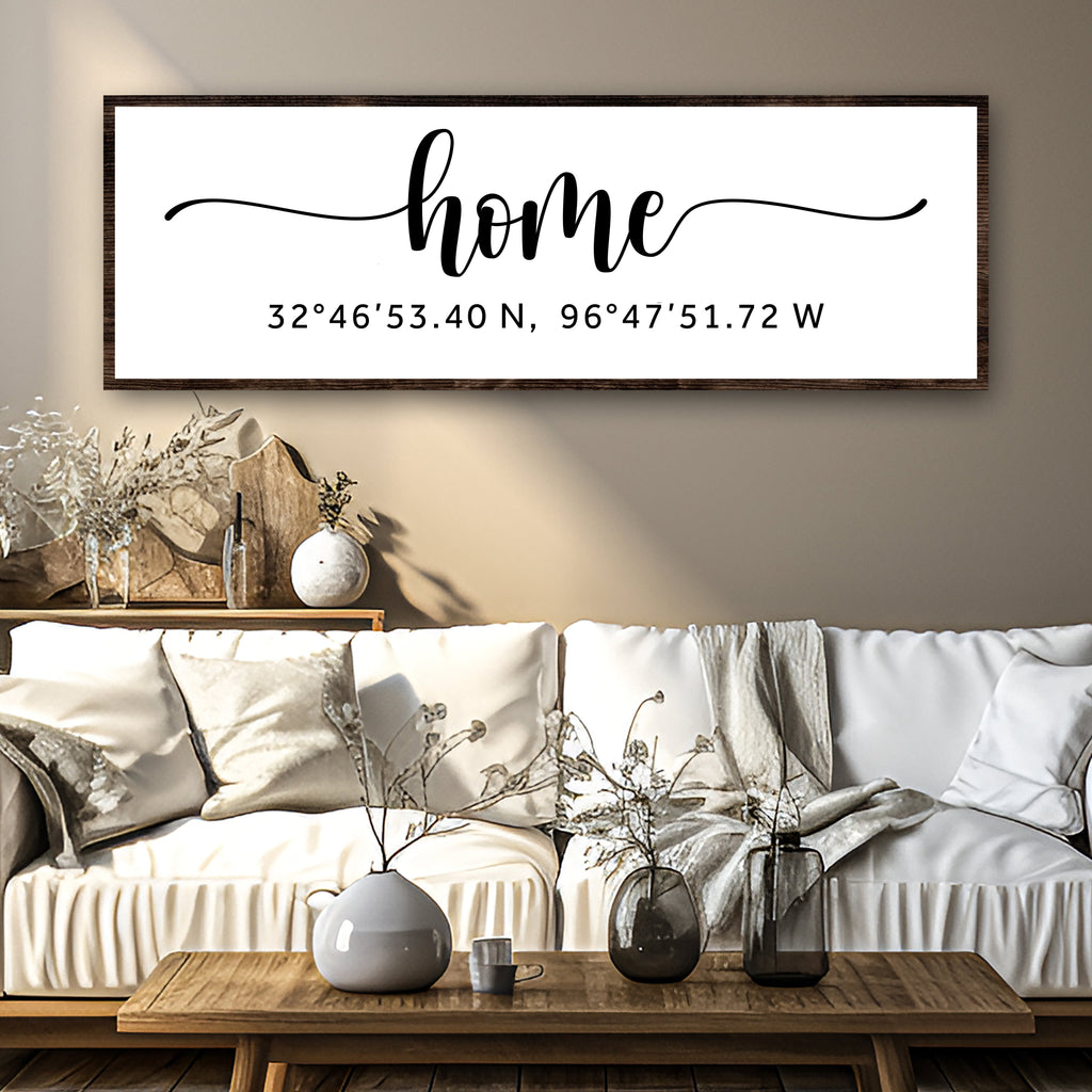 Family Home Coordinates Sign