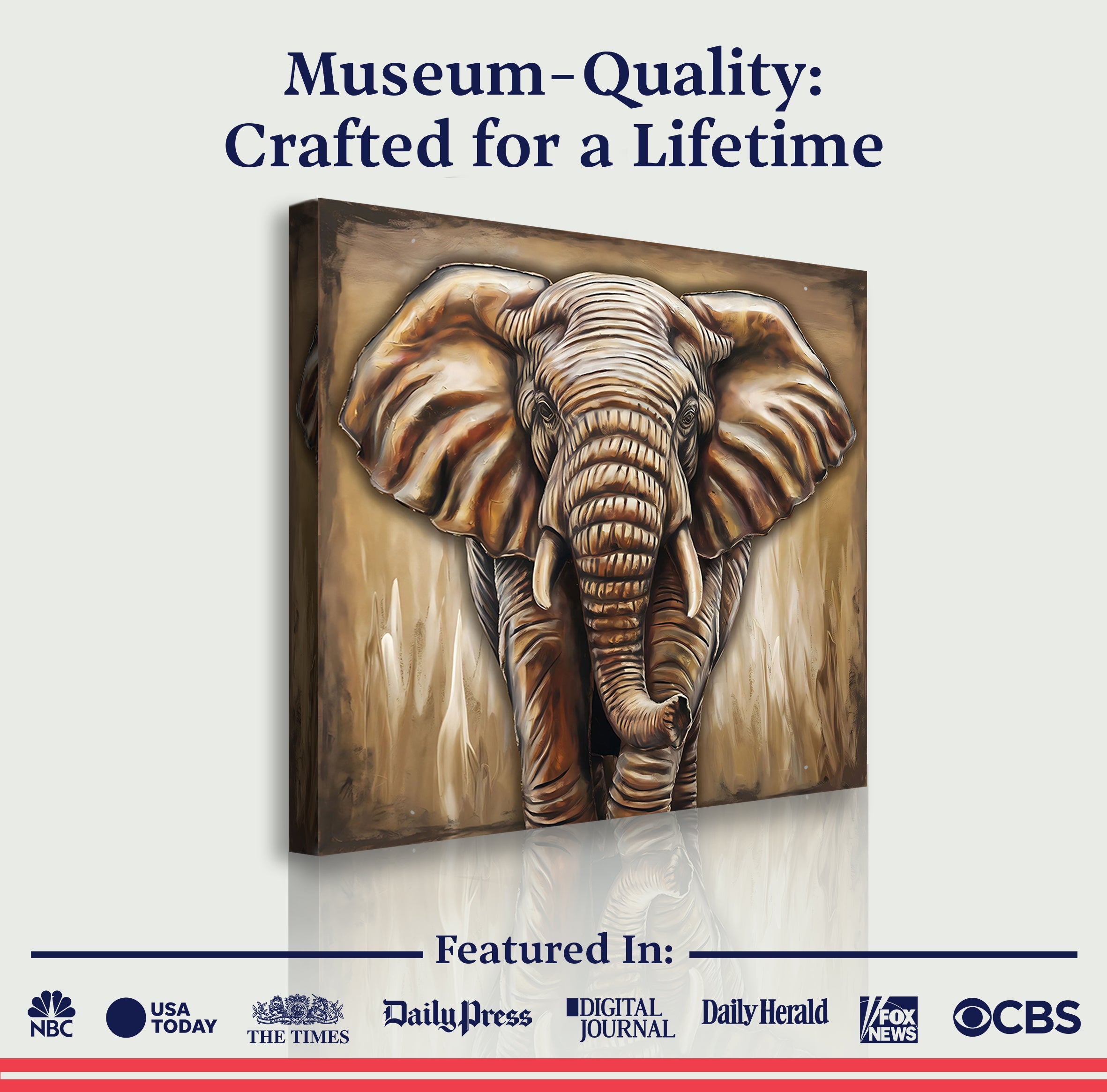 3D Elephant Wall Art