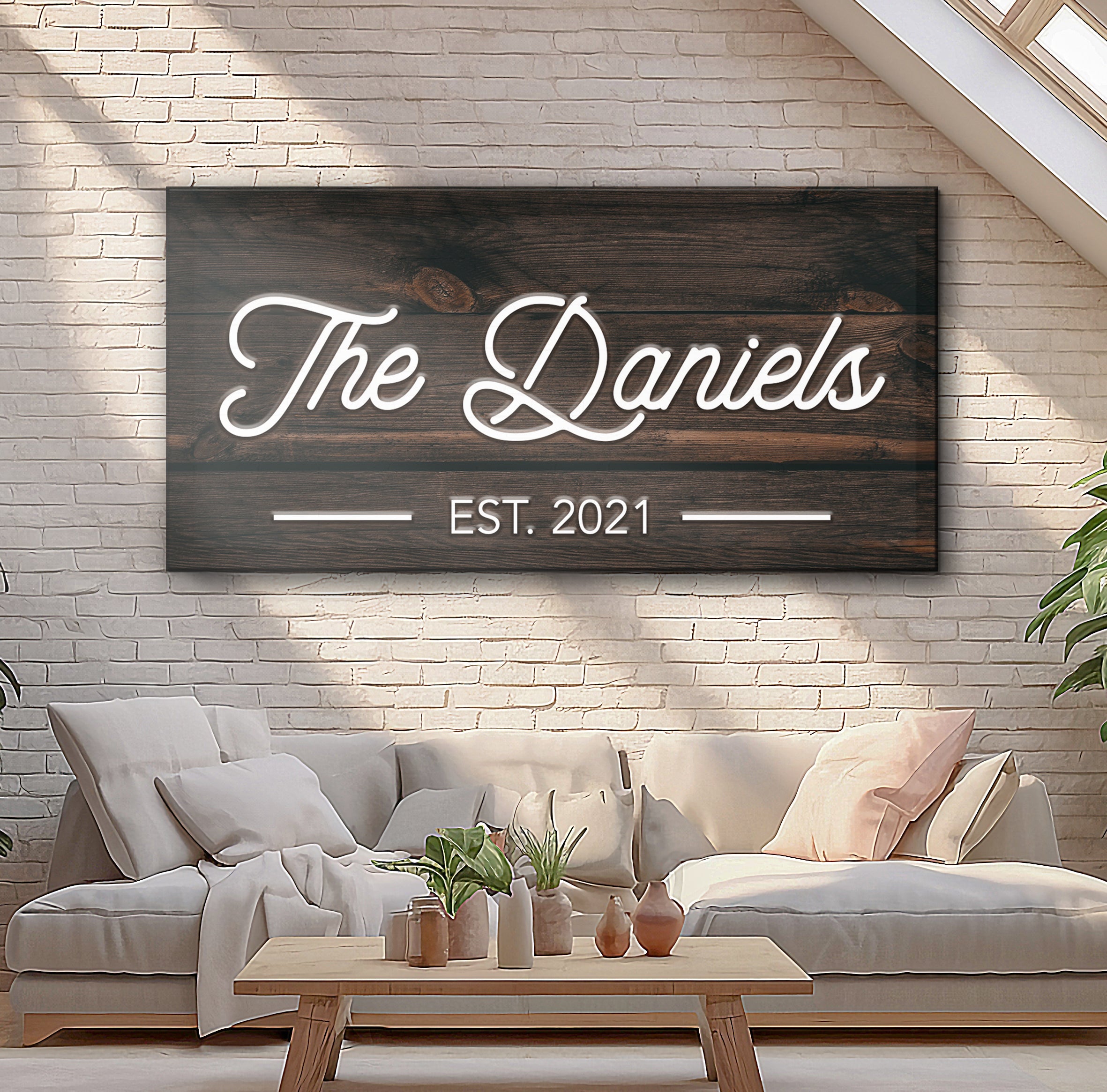 Wooden Family Name Sign