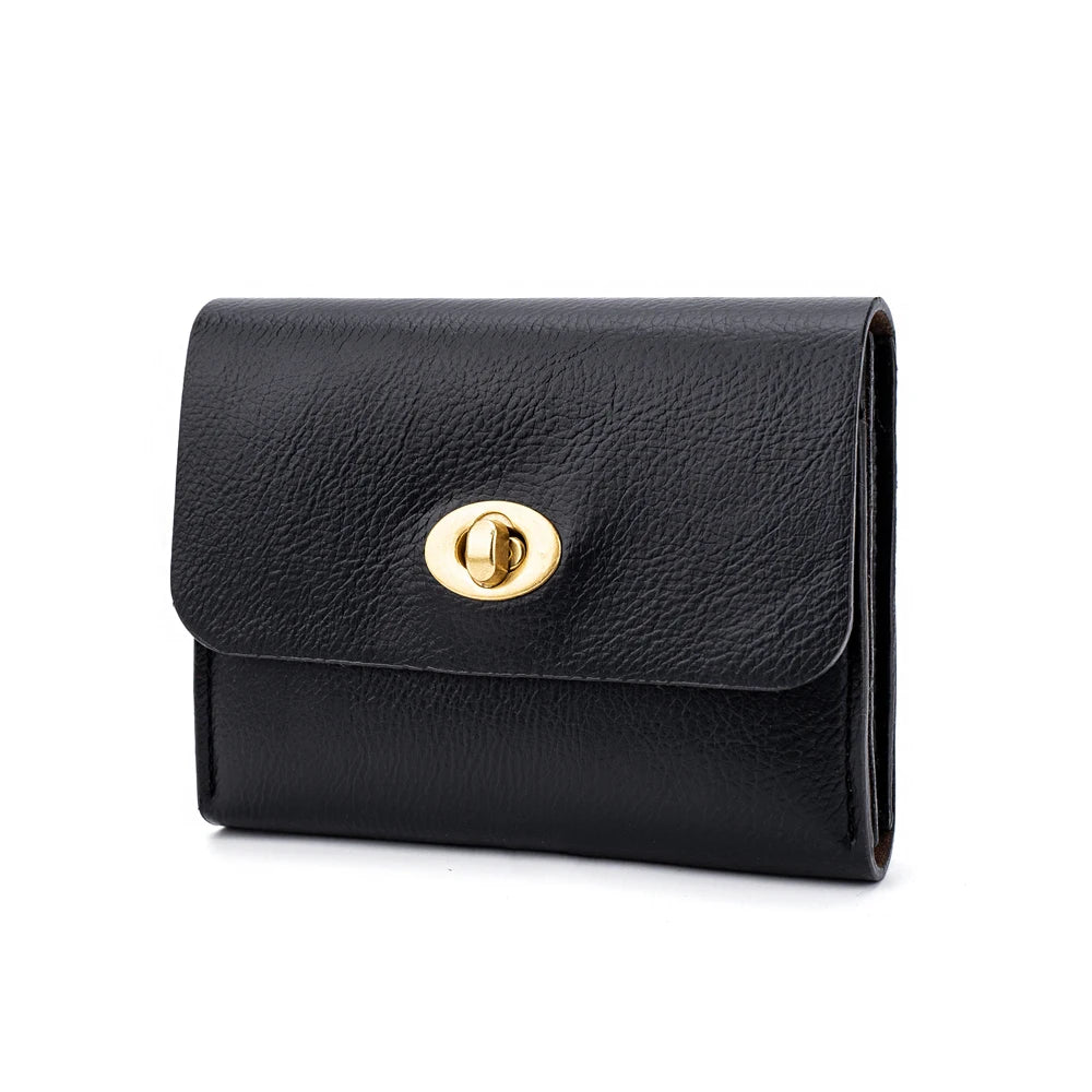 Women Solid Color PU Leather Wallet Large Capacity Multi Card Slots Coin Purse with Snap Button Minimalist Clutch Wallet