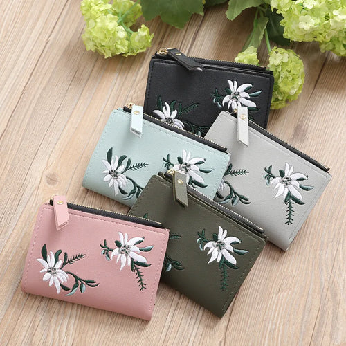 Fashion Women's Wallets for Woman Zipper Short Wallet Mini Coin Purse Ladies PU Leather Credit Card Holder Small Handbag Gift