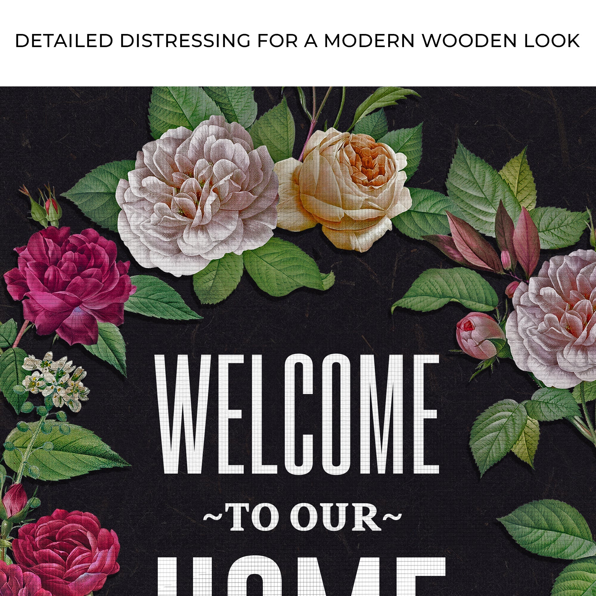 Welcome To Our Home Floral Entryway Sign