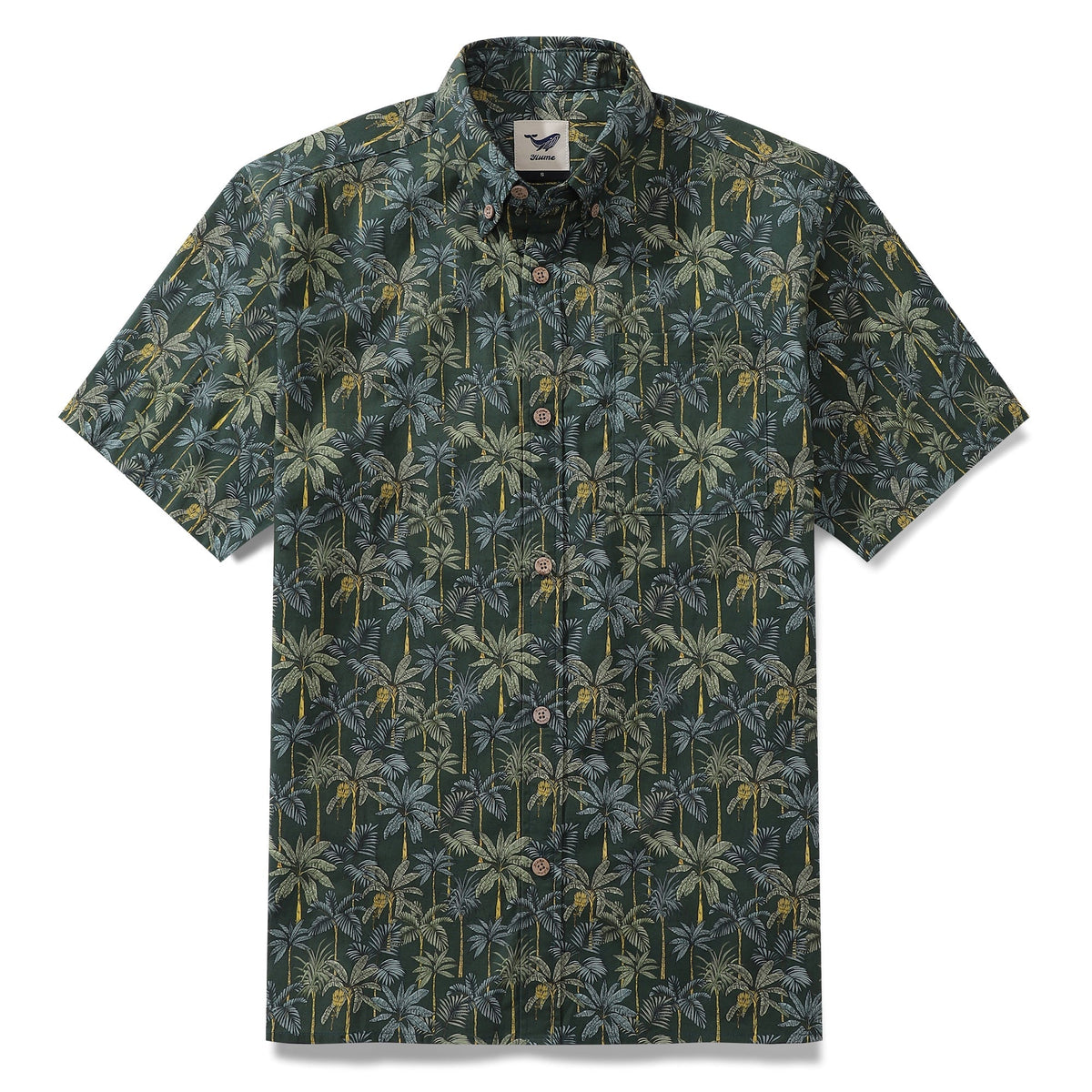 1950s Tropical Hawaiian Shirt For Men Rainforest Print Cotton Button Down Short Sleeve Shirt Tropical Rainforest By Sherry