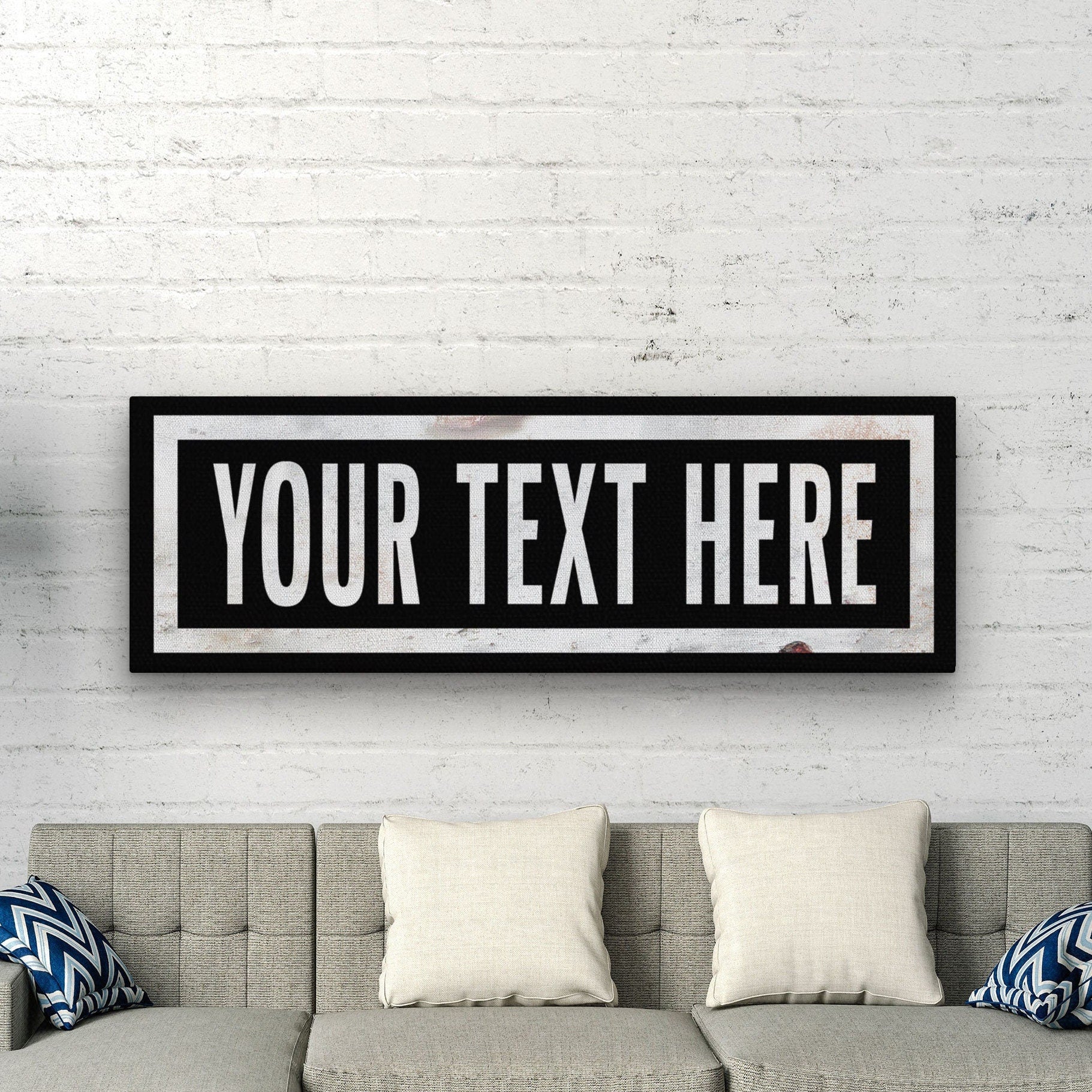 Personalized One Way Wall Hanging | Clean & Distressed Metal Look