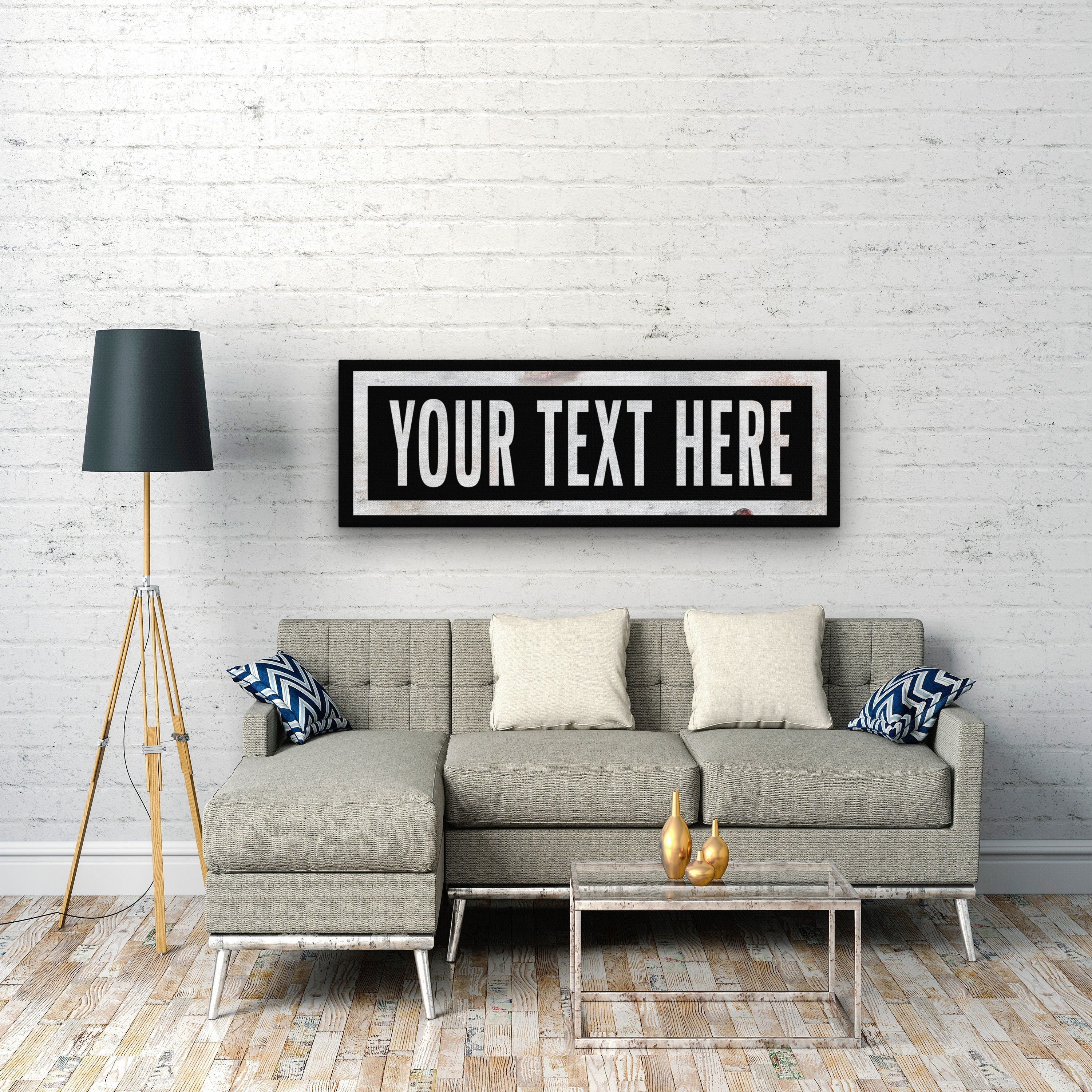 Personalized One Way Wall Hanging | Clean & Distressed Metal Look